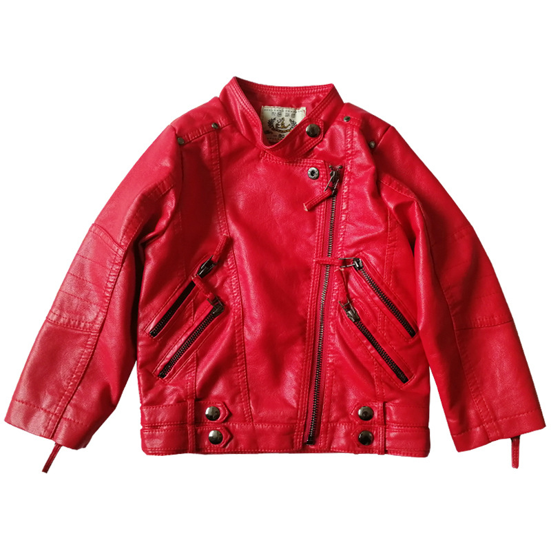 Streetwear Brand Red - Jaket Kulit Pu Sepeda Motor Merah