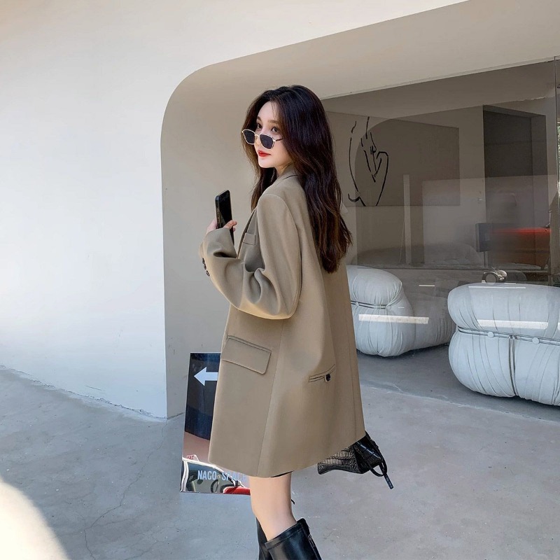 Streetwear Clothing Brands - Blazer hitam wanita, jaket lengan panjang