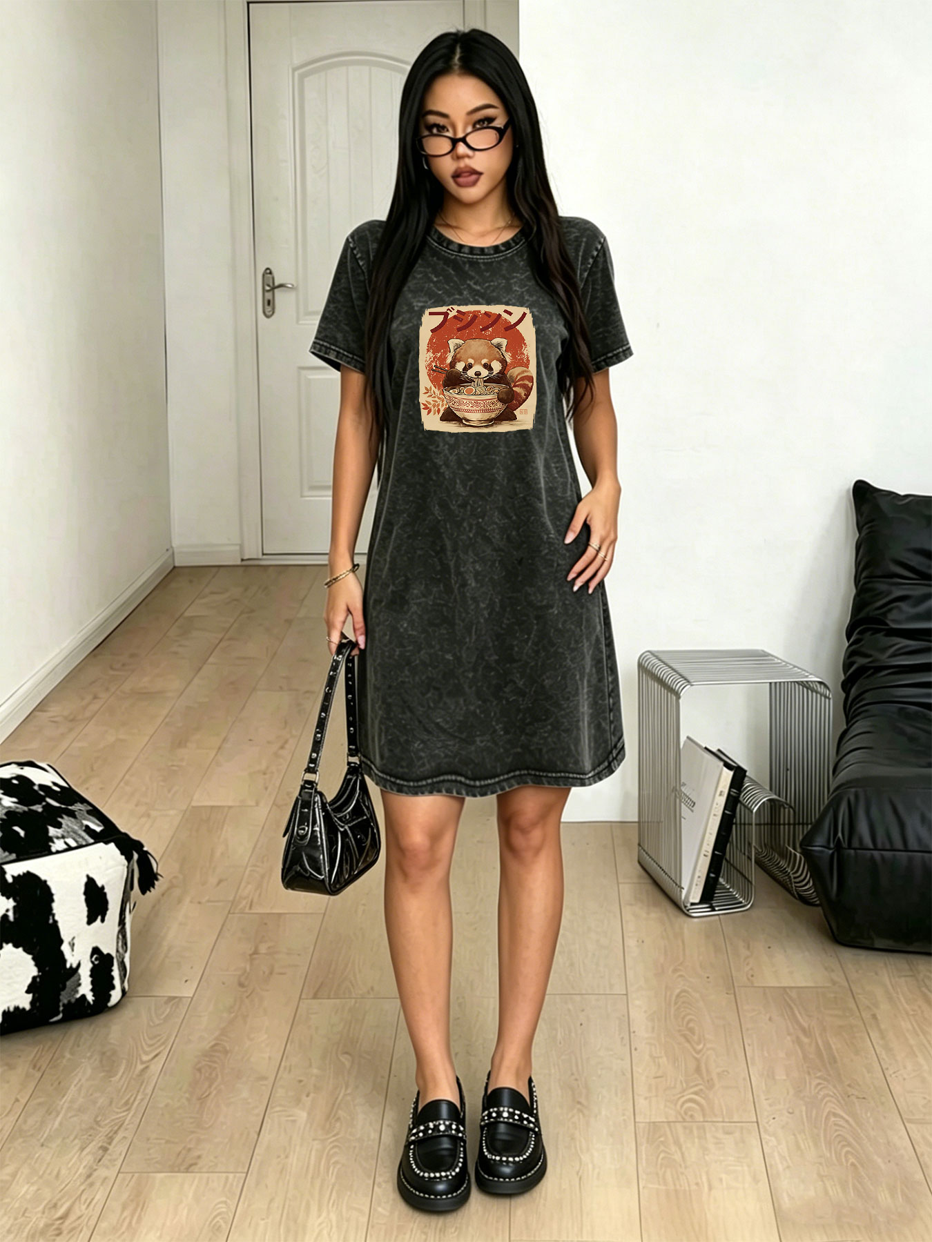 Japanese Brand Streetwear Vintage - Gaun kaos retro vintage untuk wanita,