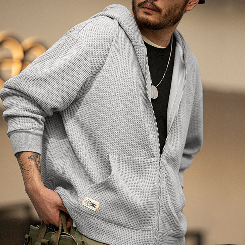 Japanese Brand Streetwear Vintage - Maden hoodie wafel abu-abu Vintage Jepang