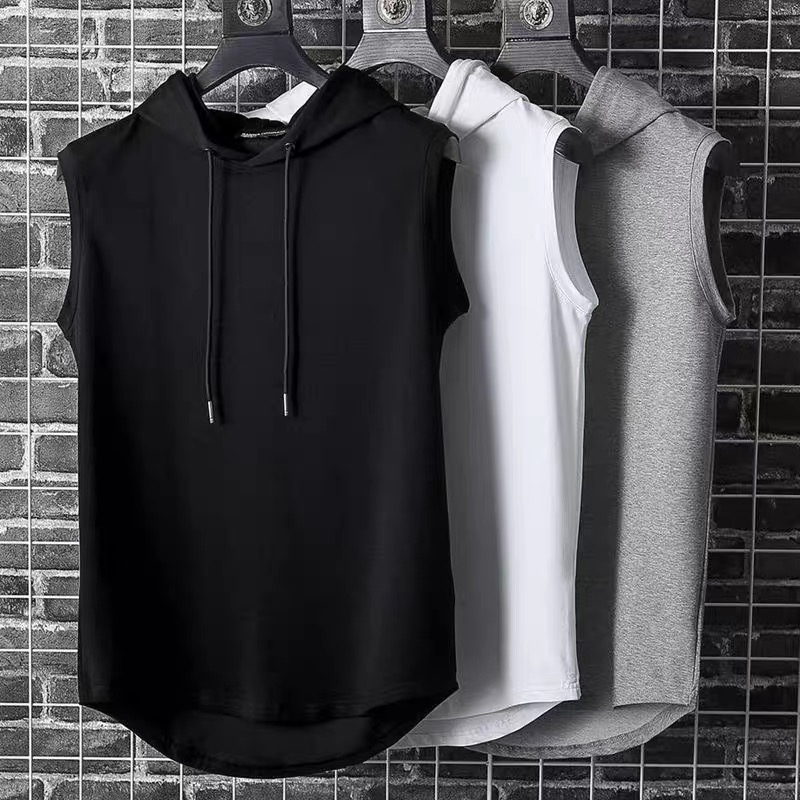 Streetwear Brand Hong Kong - Rompi Hoodie Tanpa Lengan Pria Gaya