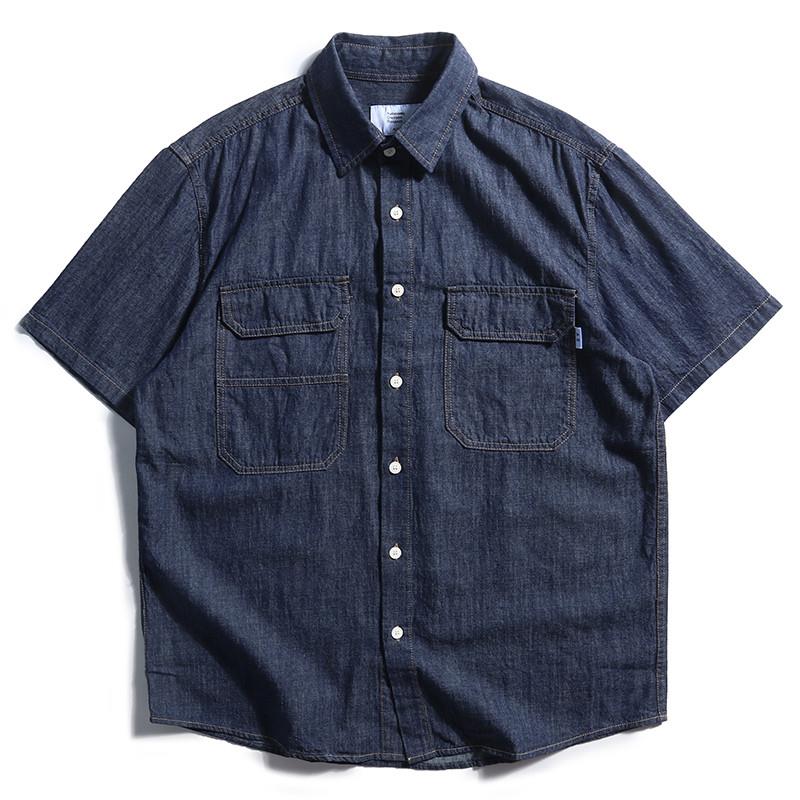 Kemeja Denim Pria Longgar Gaya - Streetwear Brand Japanese ulasan dan harga
