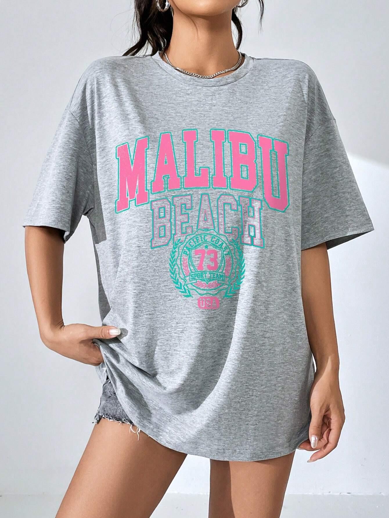 Malibu kaus wanita motif huruf - Streetwear Clothing Brands ulasan dan harga