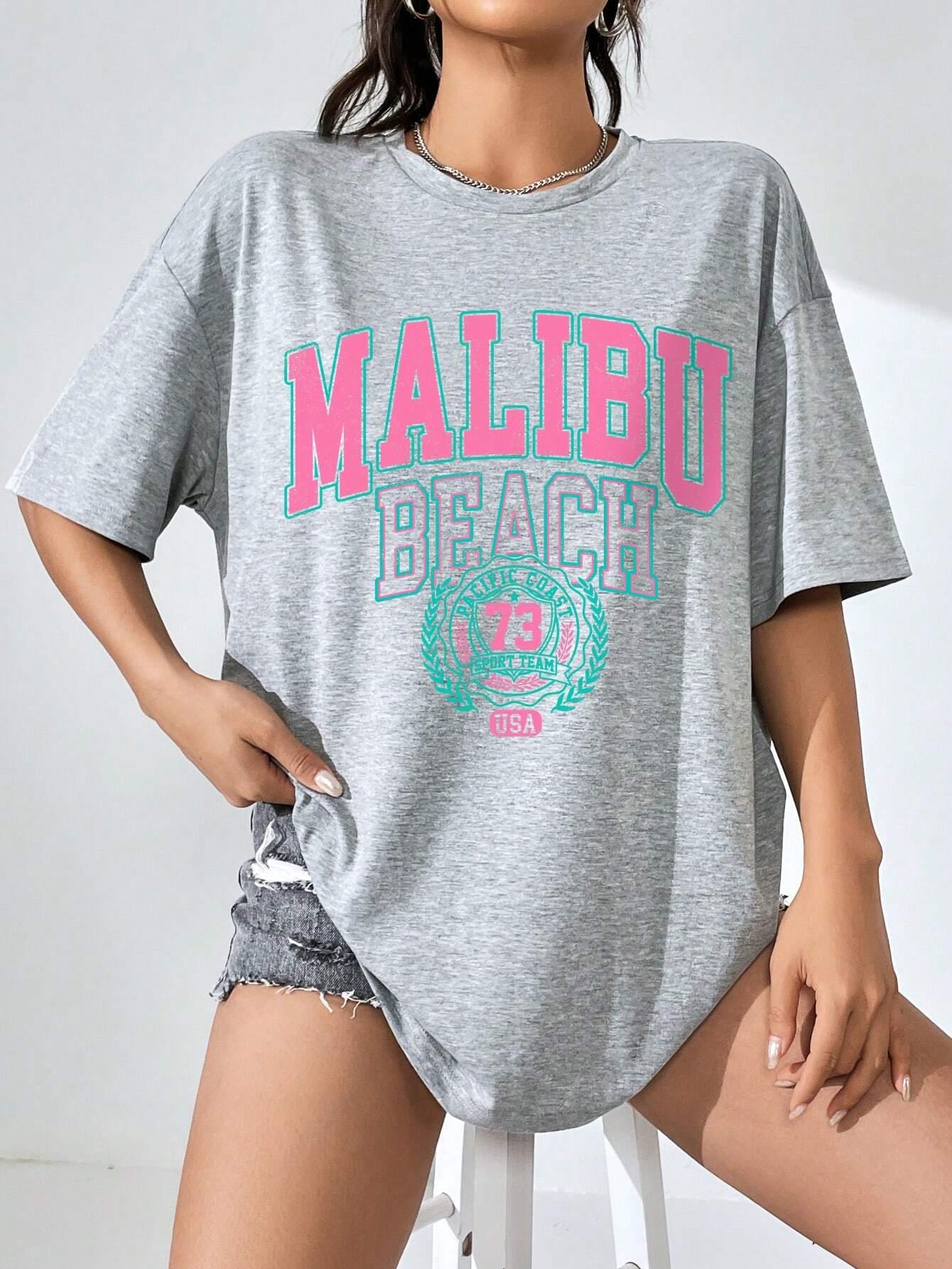 Malibu kaus wanita motif huruf - Streetwear Clothing Brands ulasan dan harga