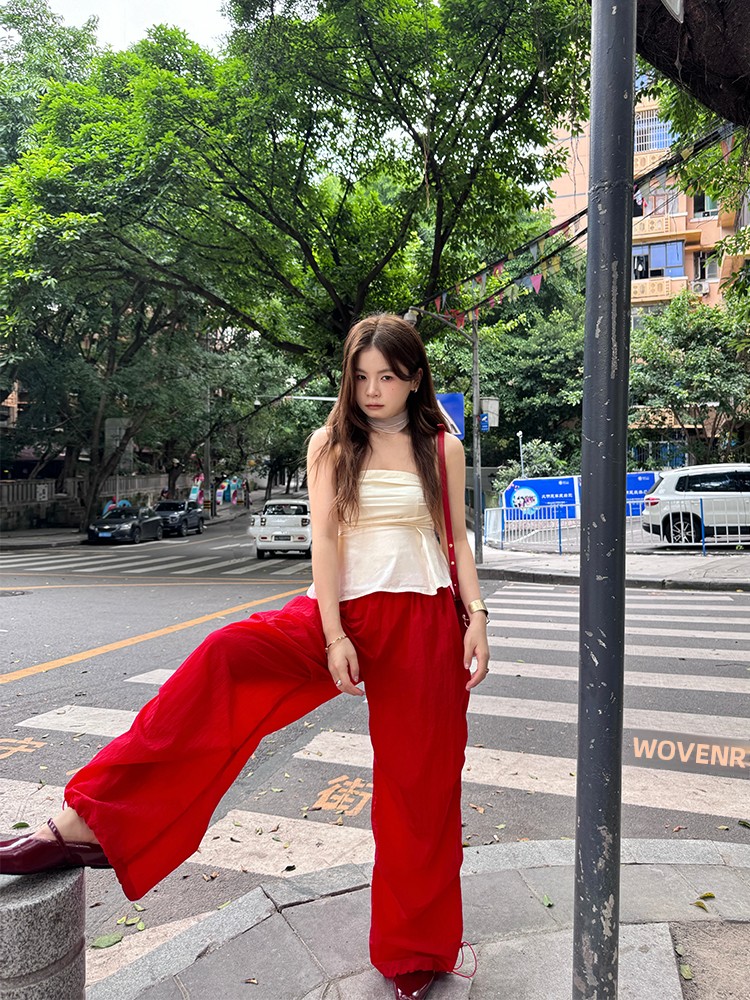 Celana Kerja Kasual Slim Fit P - Streetwear Brand Red ulasan dan harga
