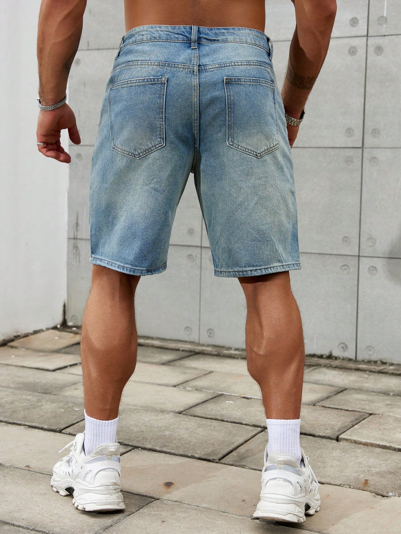 Celana pendek Jeans sobek pria - Streetwear Clothing Brands ulasan dan harga