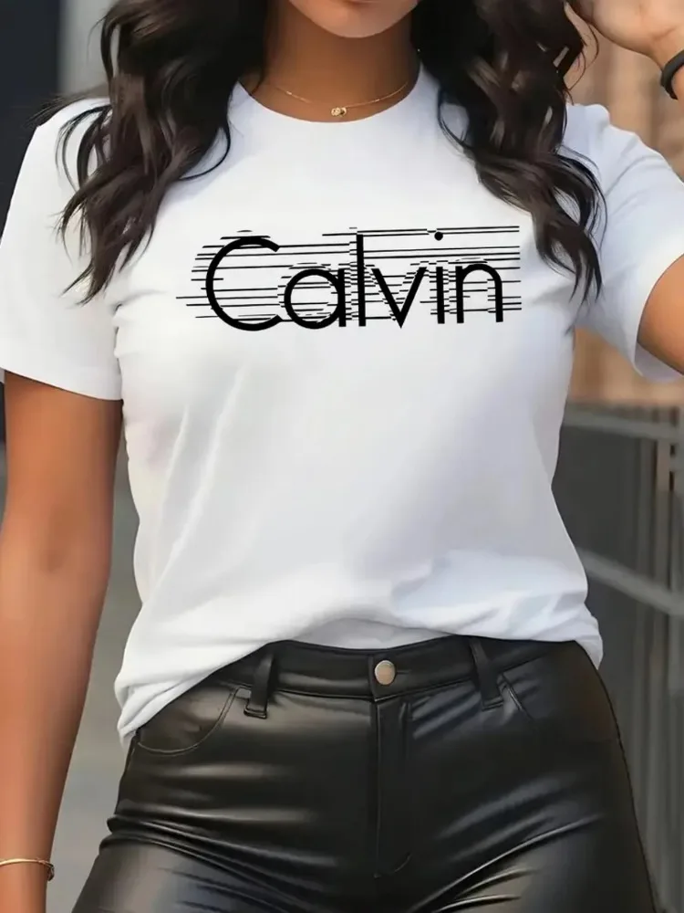 Kaos Wanita Calvin Kaos Katun  - Streetwear Brand Shirts ulasan dan harga