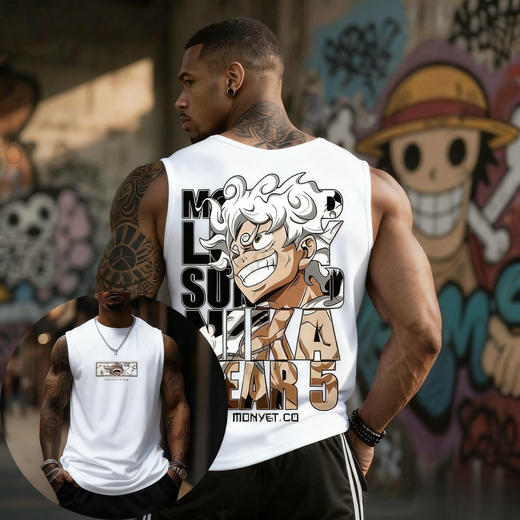 One Piece Luffy Gear 5 Tank To - Streetwear Brand In Japan ulasan dan harga