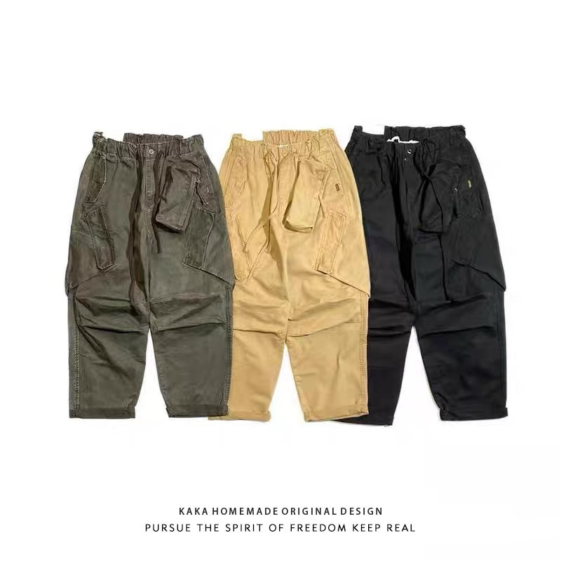Celana Kasual Multi-saku 3D Me - Streetwear Brand Japanese ulasan dan harga
