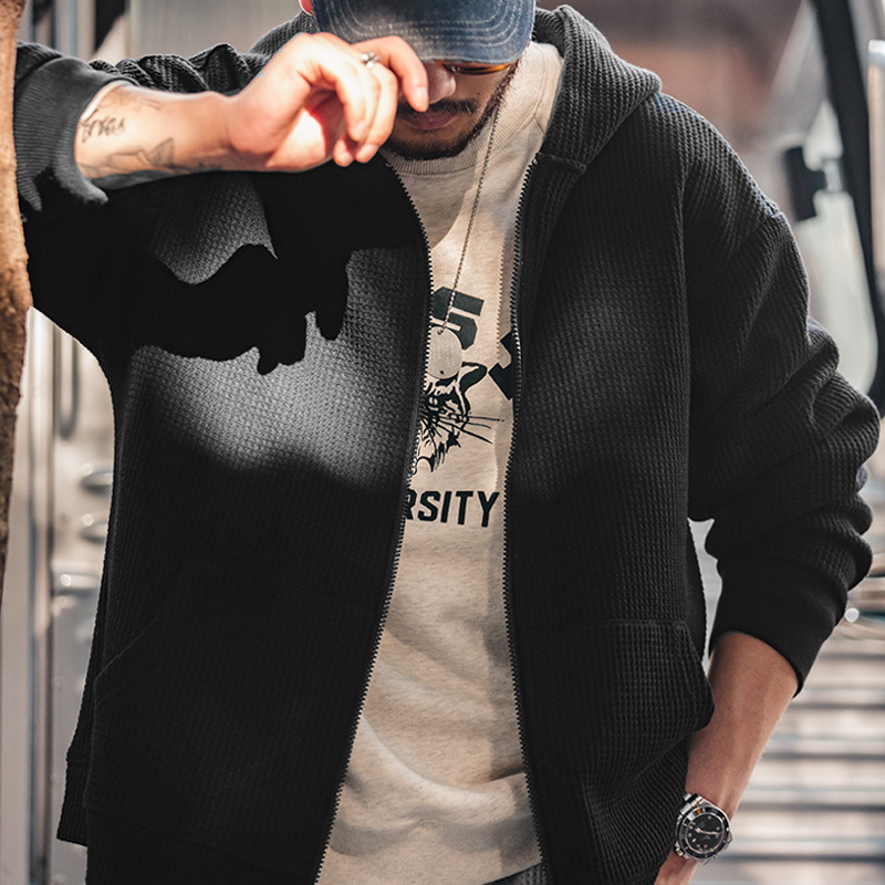 Maden hoodie wafel abu-abu Vin - Japanese Brand Streetwear Vintage ulasan dan harga